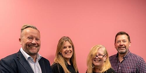 L-R Nick Dixon, Founder and Group CEO, The Salocin Group and CEO of Edit Agency Limited; Emma Bleet Managing Partner at Edit; Janet Snedden Founder of CustomerKIND; J Cromack Chief Growth Officer at Edit Agency Limited 